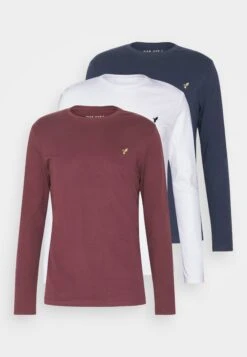 Pier One 3 Pack Unisex- Long Sleeved Top - White/Dark Blue/Bordeaux -Pier One Vogue 00fb62a16a384865a8c2dc59b9b45b3a
