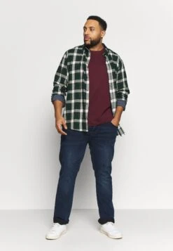 Pier One 2 Pack - Basic T-Shirt - Dark Blue/Bordeaux