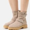 Pier One Leather - Cowboy/Biker Ankle Boot - Beige -Pier One Vogue 1249f6d283a74da599e70190b1682fd4