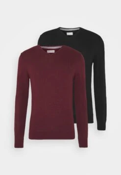 Pier One 2Pack - Jumper - Black/Bordeaux -Pier One Vogue 1401fde1674b40a68d7e1288645f8b9b
