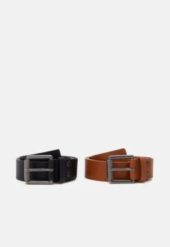 Pier One 2 Pack Unisex - Belt - Black/Cognac