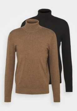Pier One 2 Pack - Basic Turtleneck - Jumper - Black/Mottled Brown -Pier One Vogue 3122488e084f414d9b220d1f3fd8aecc