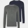 Pier One 2 Pack- Jumper - Dark Blue/Mottled Dark Grey -Pier One Vogue 468e5906df344faab14665818a4f3a0f
