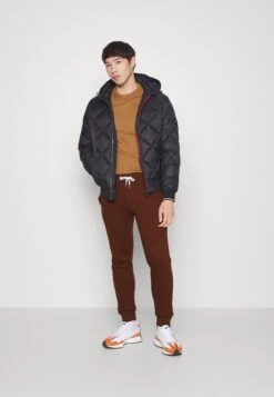 Pier One 2 Pack - Tracksuit Bottoms - Dark Brown/Black