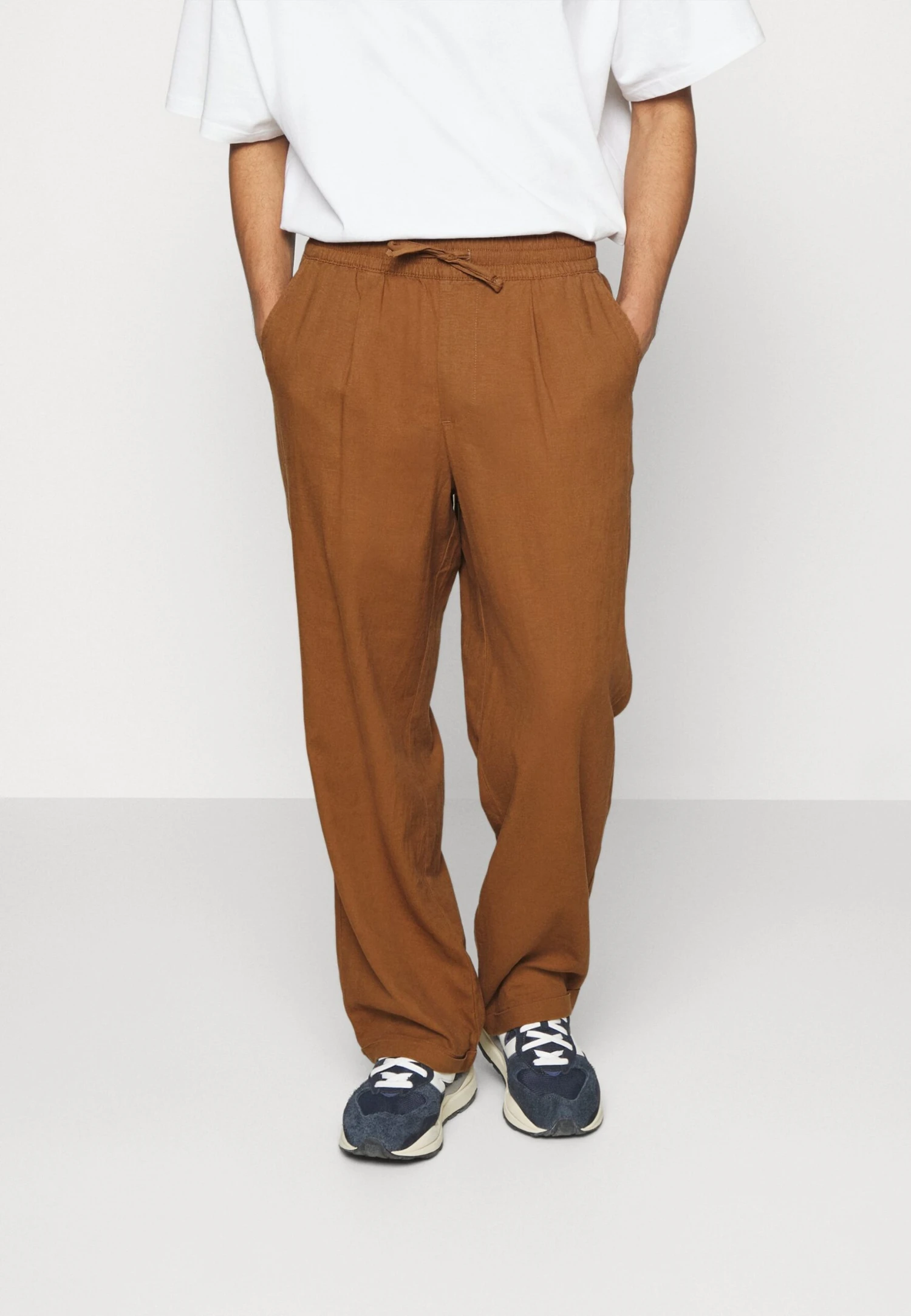 Pier One Drawcord Trousers Linen Blend - Trousers - Brown 3 Pier One Drawcord Trousers Linen Blend - Trousers - Brown