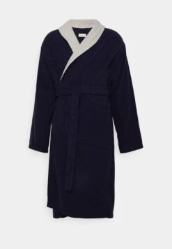 Pier One Shawl Towel Bathrobe - Dressing Gown -Dark Blue -Pier One Vogue 67f610d064e84b5daaa9a12f82d45b4b