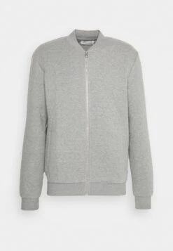 Pier One Zip-Up Sweatshirt - Mottled Grey -Pier One Vogue 7858119371ca44ddaa7105bcccbdbf59