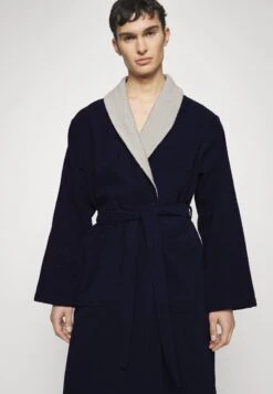Pier One Shawl Towel Bathrobe - Dressing Gown -Dark Blue -Pier One Vogue 7b7d74a9c4c24e3da79d1fc098b385a5