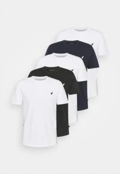Pier One 5 Pack - Basic T-Shirt - White/Black/Dark Blue -Pier One Vogue 8041bfdceeaa4d4a9a850e92a8c64783
