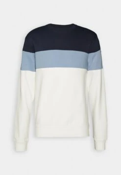 Pier One Sweatshirt - Blue/Off-White/Grey -Pier One Vogue 83dee5c3e1a64b45869067c626ecc580