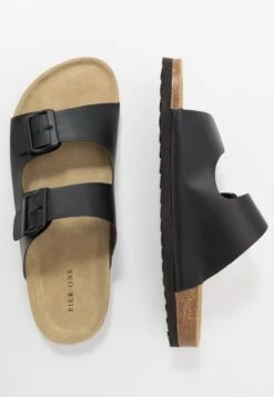 Pier One Unisex - Slippers - Black -Pier One Vogue a98de5f417bd4f57b176937b18a12ab7