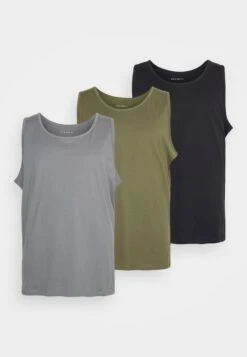 Pier One 3 Pack- Top - Black/Grey/Khaki 16 Pier One 3 Pack- Top - Black/Grey/Khaki -Pier One Vogue ae4213f1ac454df194eeab2b43abcae7