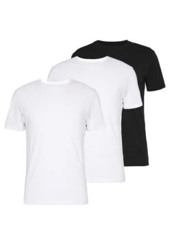 Pier One 3 Pack - Basic T-Shirt -Black/ White
