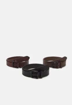 Pier One 3 Pack Unisex - Belt - Black/Brown/Dark Brown