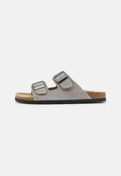 Pier One Leather Unisex - Slippers - Grey