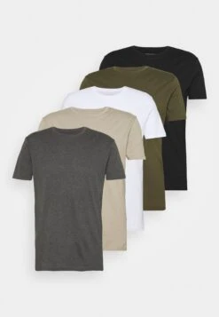 Pier One 5 Pack - Basic T-Shirt - White/Dark Grey/Black 14 Pier One 5 Pack - Basic T-Shirt - White/Dark Grey/Black -Pier One Vogue c8b9f5cce9884e23aebd3711252e2349