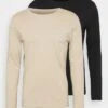 Pier One 2 Pack - Long Sleeved Top - Beige/Black 2 Pier One 2 Pack - Long Sleeved Top - Beige/Black -Pier One Vogue d533123e775a492083ca7a6095e3993b