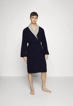 Pier One Shawl Towel Bathrobe - Dressing Gown -Dark Blue