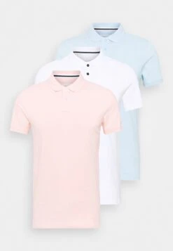 Pier One 3 Pack - Polo Shirt - White/Light Blue/Pink -Pier One Vogue e076d6446cf4456082c2304ae412145d
