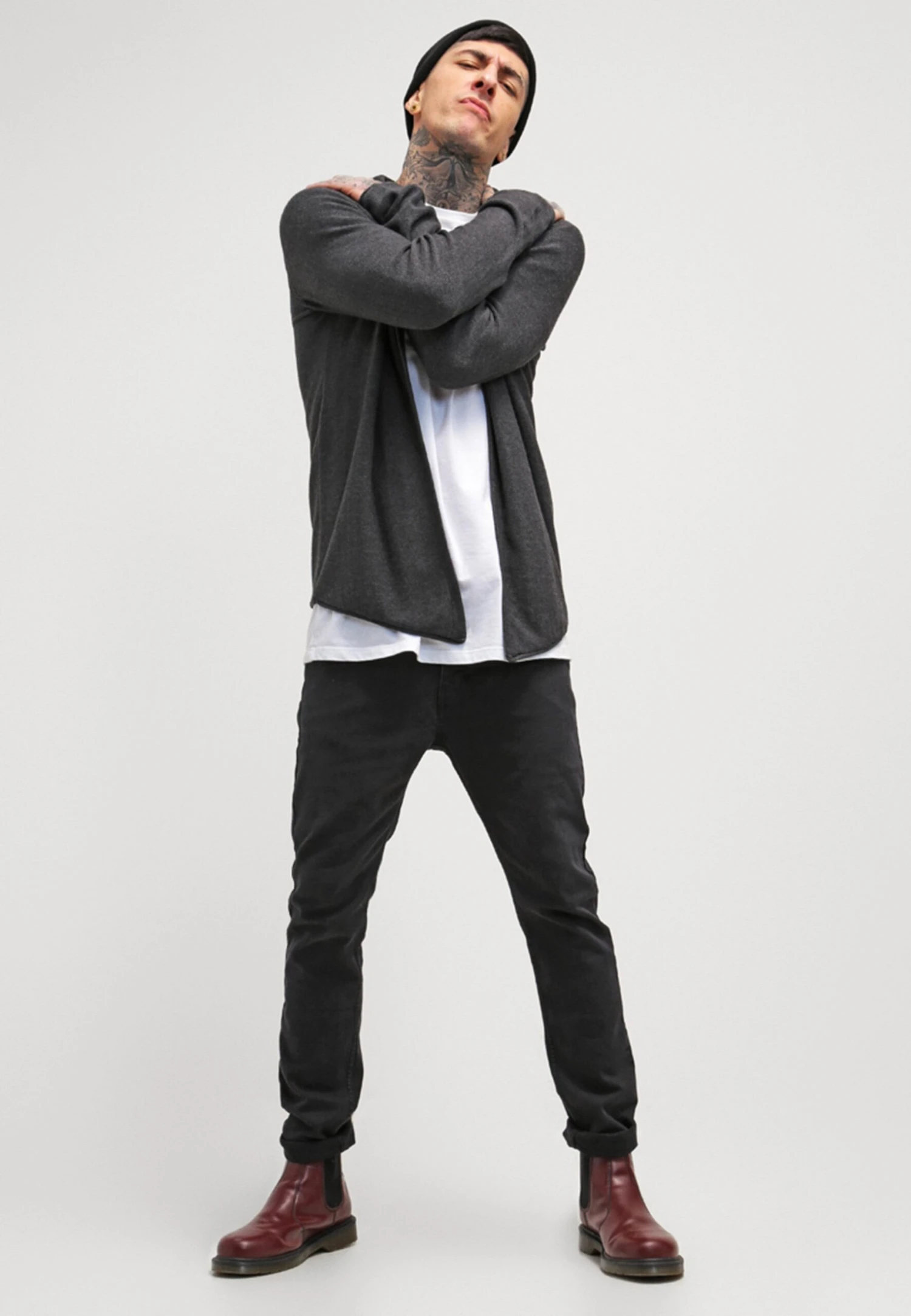 Pier One Cardigan - Mottled Dark Grey 4 Pier One Cardigan - Mottled Dark Grey - Image 2