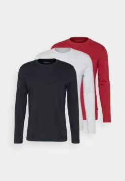 Pier One Long Sleeved Top - Red/Dark Blue/Mottled Light Grey -Pier One Vogue f87cd68289264ca7b167b087cae30c53